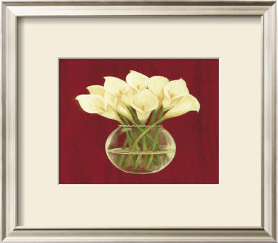 White Cala Lilies In Vase by Jose Gomez Pricing Limited Edition Print image