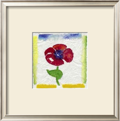 Little Red Flower On Papyrus by Ingrid Sehl Pricing Limited Edition Print image