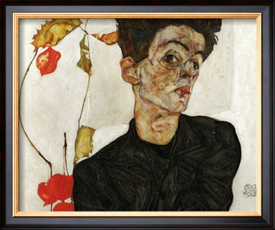 Autoportrait Aux Alkekenges, C.1912 by Egon Schiele Pricing Limited Edition Print image