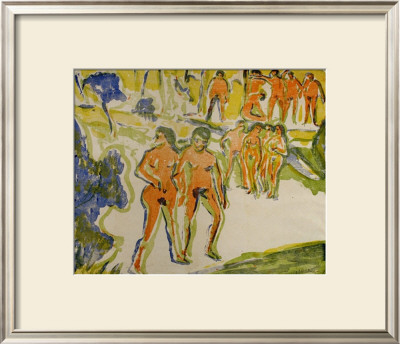 Groups Of Bathers by Ernst Ludwig Kirchner Pricing Limited Edition Print image