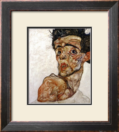 Self Portrait With Bare Shoulder, C.1912 by Egon Schiele Pricing Limited Edition Print image