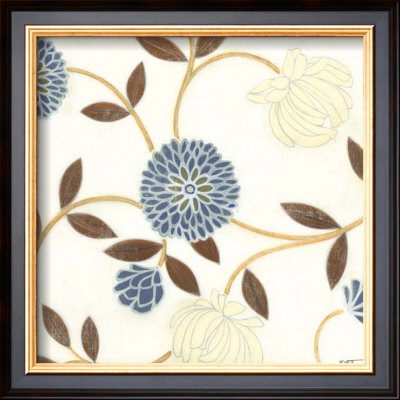Blue And Cream Flowers On Silk I by Norman Wyatt Jr. Pricing Limited Edition Print image