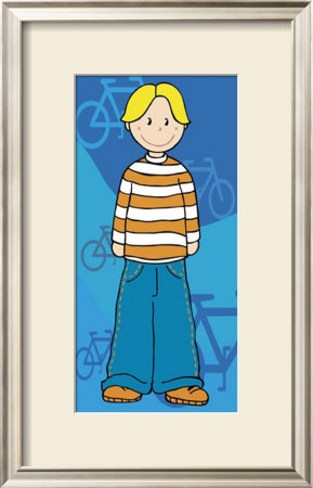 Boy In Orange Striped Shirt by Clara Almeida Pricing Limited Edition Print image