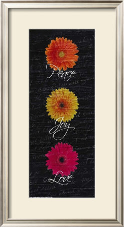 Gerbers On Black: Peace, Love, Joy by Jessica Vonammon Pricing Limited Edition Print image