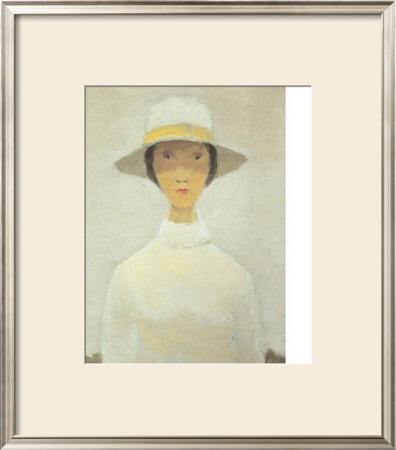 La Femme Au Chapeau Blanc by Jean Paul Lemieux Pricing Limited Edition Print image