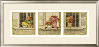 Potted Flowers, Three Panels Ii by Herve Libaud Pricing Limited Edition Print image