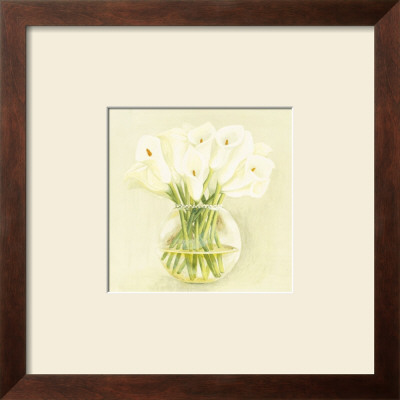 White Cala Lilies In Vase by Cuca Garcia Pricing Limited Edition Print image