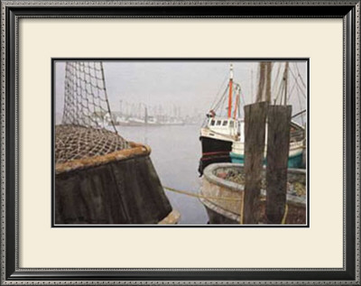 Fishing Harbor (Litho) by John Ruseau Pricing Limited Edition Print image