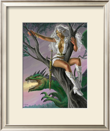 Green Dragon Piratess by Alan Gutierrez Pricing Limited Edition Print image