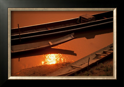 Sunset Over Boats, Laos by Charles Glover Pricing Limited Edition Print image