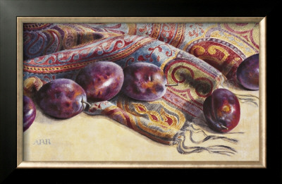 Plums On A Paisley Cloth by Alison Rankin Pricing Limited Edition Print image