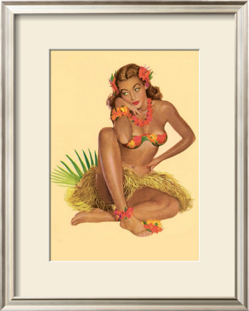 Hawaiian Pin-Up Girl, 1949 by Al Moore Pricing Limited Edition Print image