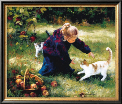 Little Friends With Apples by Lise Auger Pricing Limited Edition Print image