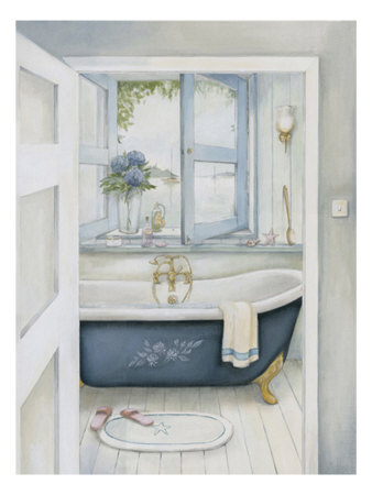 Blue Hydrangea Bath by Julia Hawkins Pricing Limited Edition Print image