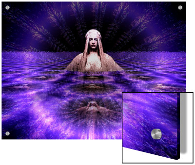 Statue Of Woman Surrounded By Ring Of Purple Light by I.W. Pricing Limited Edition Print image
