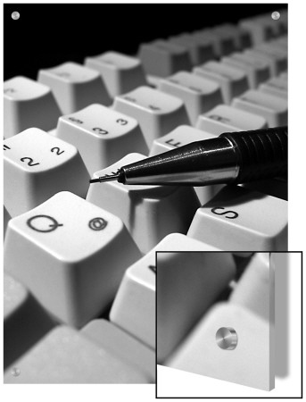 Mechanical Pencil On Computer Keyboard, Close-Up by I.W. Pricing Limited Edition Print image
