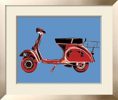 Vespa On Blue by Myrjam Tell Pricing Limited Edition Print image