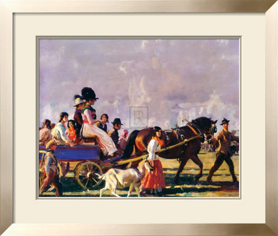 Arrival At Epsom by Sir Alfred Munnings Pricing Limited Edition Print image