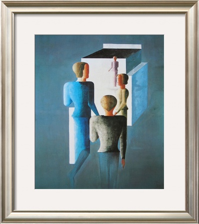 Four Figures And Cube, 1928 by Oskar Schlemmer Pricing Limited Edition Print image