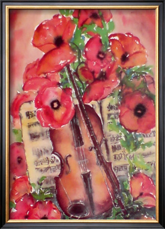 Violin And Poppies by Dina Cuthbertson Pricing Limited Edition Print image