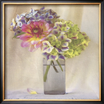 Dahlia With Hydrangeas Ii by Sally Wetherby Pricing Limited Edition Print image