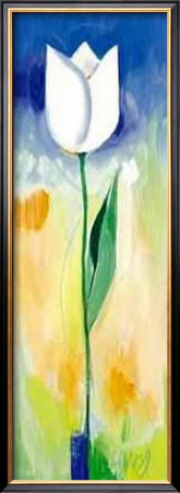 Single White Tulip by Ingrid Sehl Pricing Limited Edition Print image