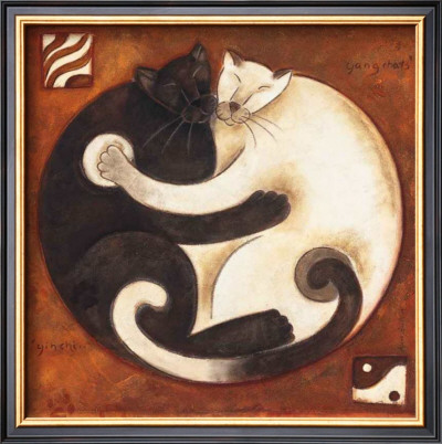 Yin Chi Yang Cats by Aline Gauthier Pricing Limited Edition Print image