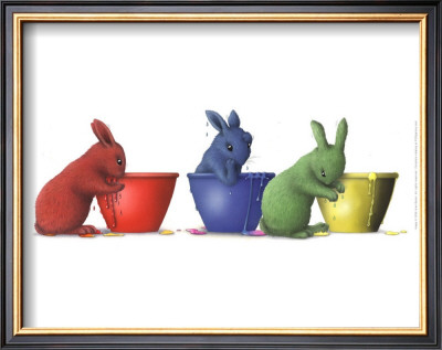 Three Rabbits And Pots by Alan Baker Pricing Limited Edition Print image