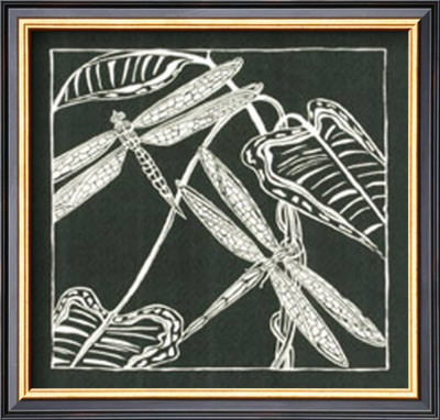 Dragonfly Woodblock In Black I by Chariklia Zarris Pricing Limited Edition Print image
