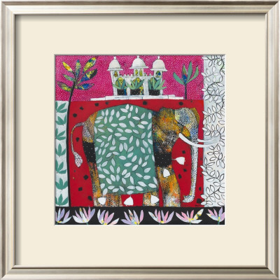 Pink Elephant With Lilies Ii by Relton & Marine Pricing Limited Edition Print image