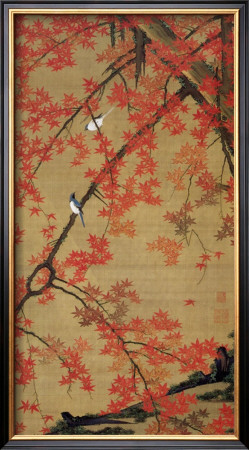 Two Birds Meet Up On The Maple Tree by Jyakuchu Ito Pricing Limited Edition Print image