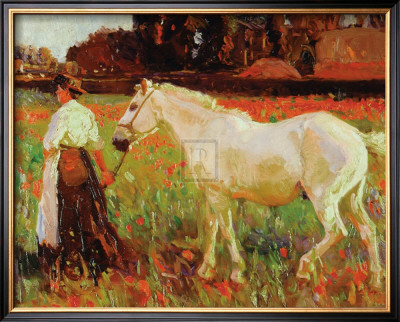 The Poppy Field by Sir Alfred Munnings Pricing Limited Edition Print image