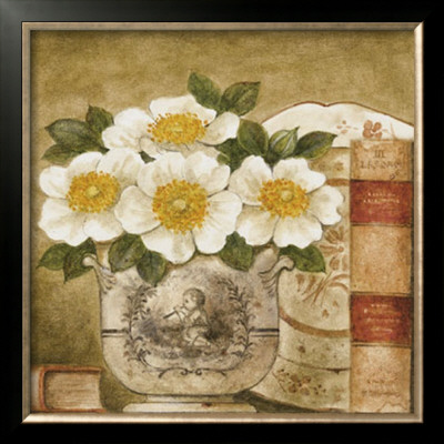 Potted Flowers With Books Vi by Eric Barjot Pricing Limited Edition Print image