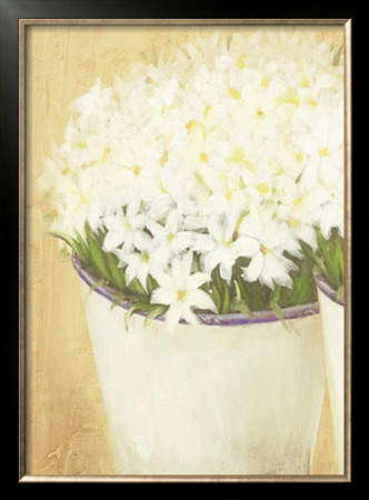 White Flowers In Vase by Cuca Garcia Pricing Limited Edition Print image