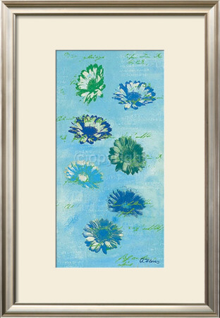 Flying Marguerites On Turquois by Anna Flores Pricing Limited Edition Print image