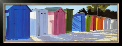 Row Of Beach Shacks by Henri Deuil Pricing Limited Edition Print image