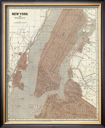 New York And Vicinity, C.1845 by Sidney E. Morse Pricing Limited Edition Print image