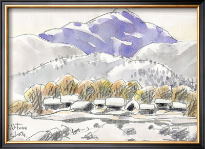 The Hometown Mountain Covered In Snow by Kenji Fujimura Pricing Limited Edition Print image