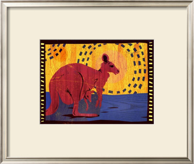 Woodblock Kangaroo by Benjamin Bay Pricing Limited Edition Print image