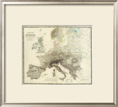 Mountains Of Europe, C.1854 by Alexander Keith Johnston Pricing Limited Edition Print image