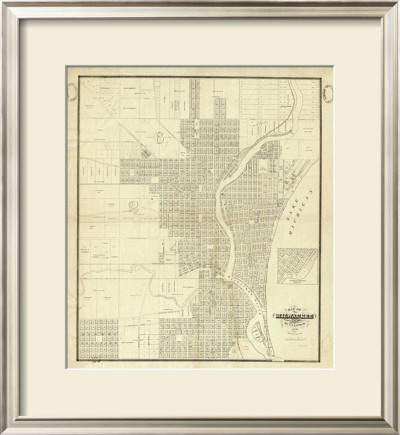 Map Of Milwaukee, C.1856 by I. A. Lapham Pricing Limited Edition Print image