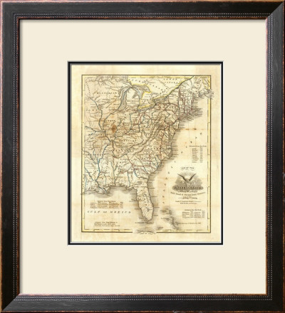 Map Of The United States, C.1845 by John Warner Barber Pricing Limited Edition Print image