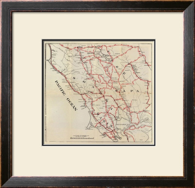 California: Sonoma, Marin, Lake, And Napa Counties, C.1896 by George W. Blum Pricing Limited Edition Print image