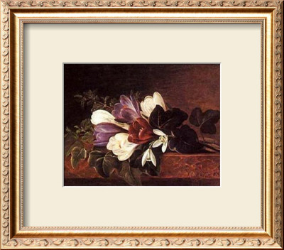 Crocii And Snowdrops On Marble Ledge by Johan Laurentz Jensen Pricing Limited Edition Print image