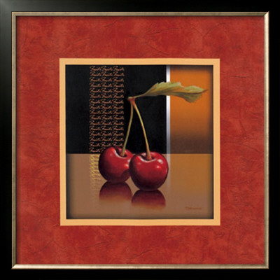 Cherry With Red Border by T. C. Chiu Pricing Limited Edition Print image