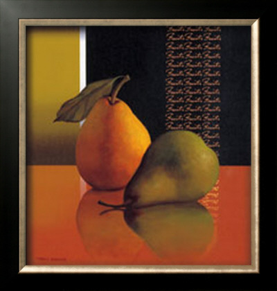 Pear With Red Border by T. C. Chiu Pricing Limited Edition Print image