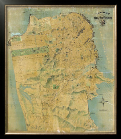 The Chevalier Map Of San Francisco, C.1911 by August Chevalier Pricing Limited Edition Print image