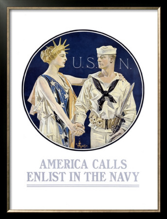 America Calls, Enlist In The Navy by Joseph Christian Leyendecker Pricing Limited Edition Print image