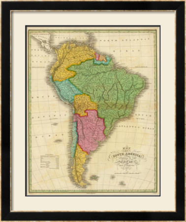Map Of South America, C.1826 by Anthony Finley Pricing Limited Edition Print image