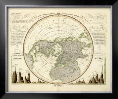Die Isothermkurven Der Nordlichen Halbkugel, C.1838 by Heinrich Berghaus Pricing Limited Edition Print image